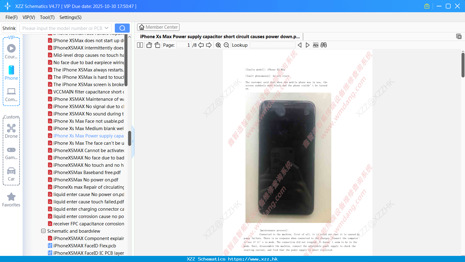 IPhone Xs Max Power Supply Capacitor Short Circuit Causes Power Down